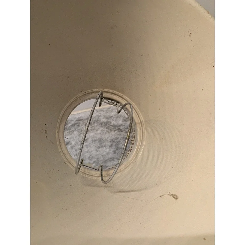 VINTAGE FRENCH WHITE METAL CLIP ON LAMP SHADE